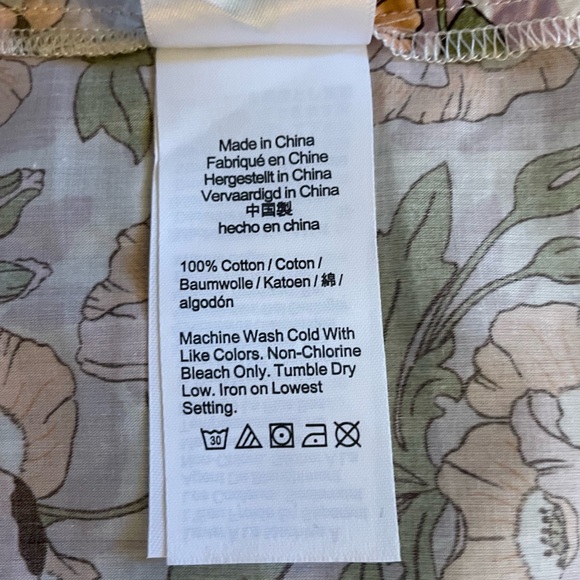 J Crew Liberty Cotton Poppy Print Popover Peasant Top, Size Medium. - Picture 9 of 9